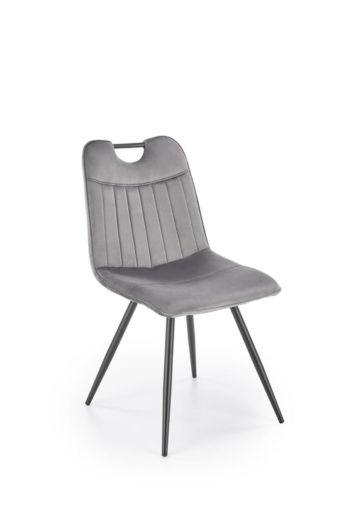 Sedia da pranzo in velluto K521 Grigio