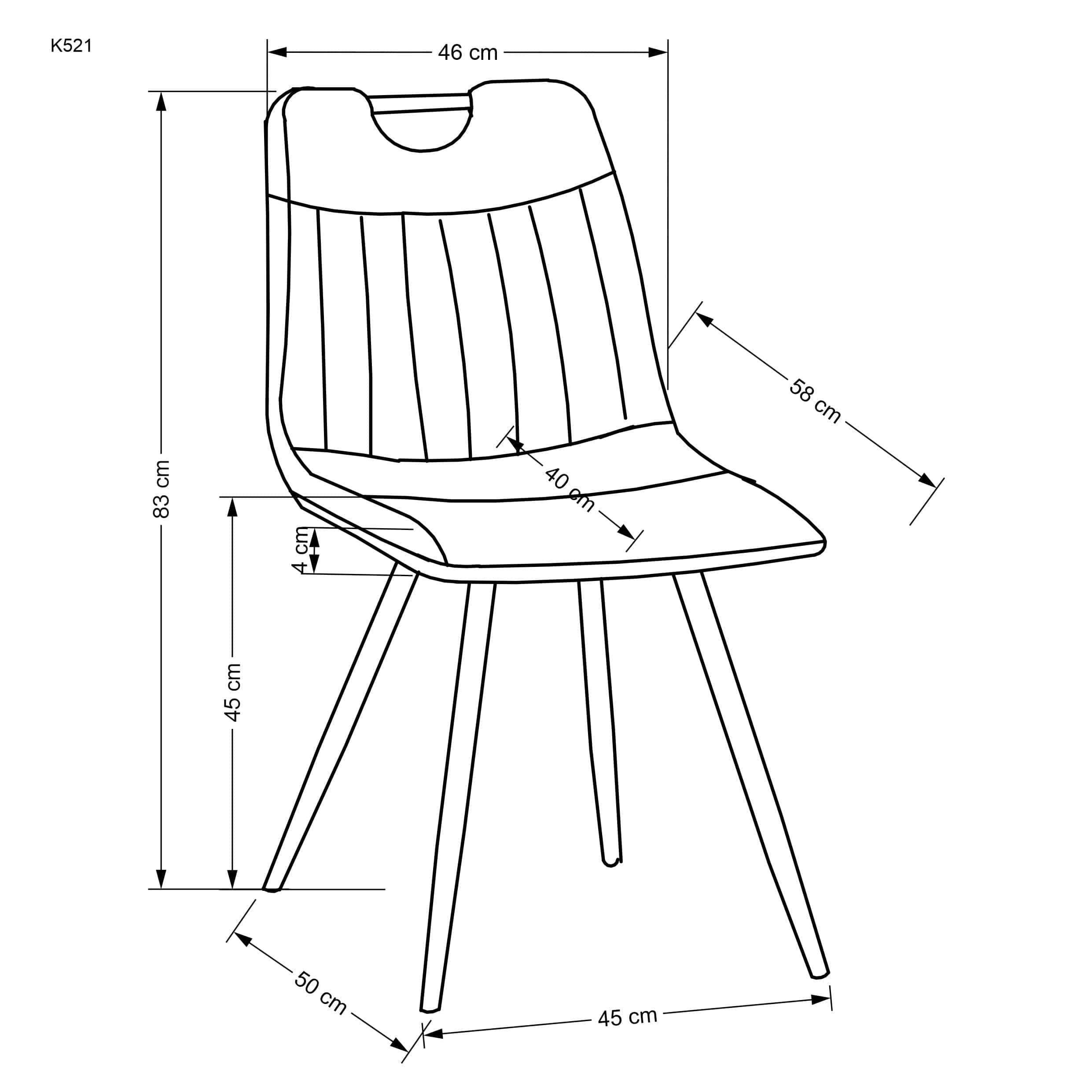 Sedia da pranzo in velluto K521 Grigio (2)
