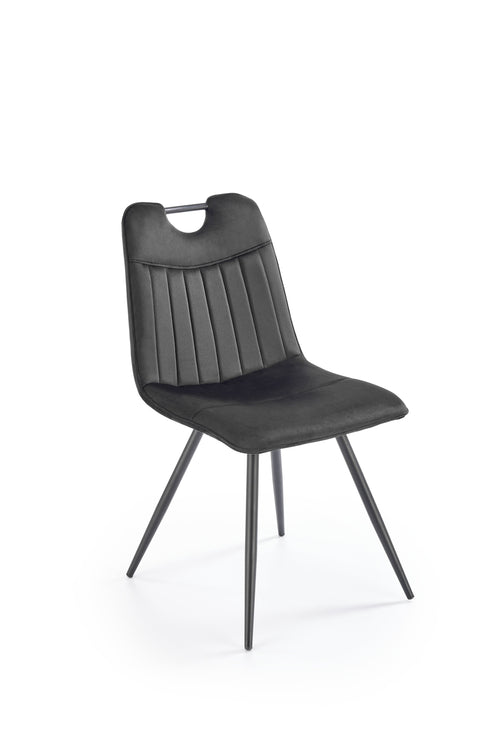 Sedia da pranzo in velluto K521 Nero