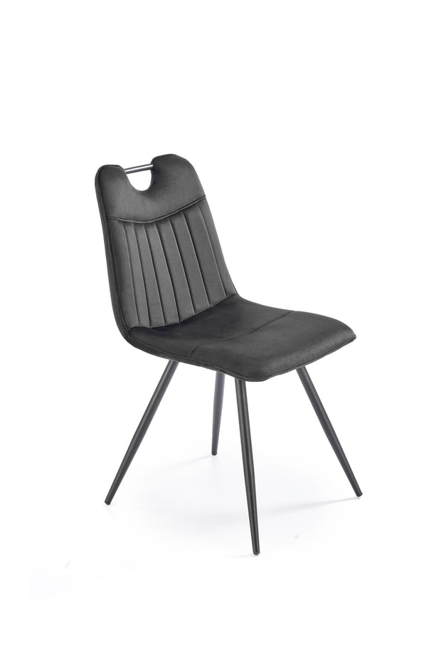 Sedia da pranzo in velluto K521 Nero (4)