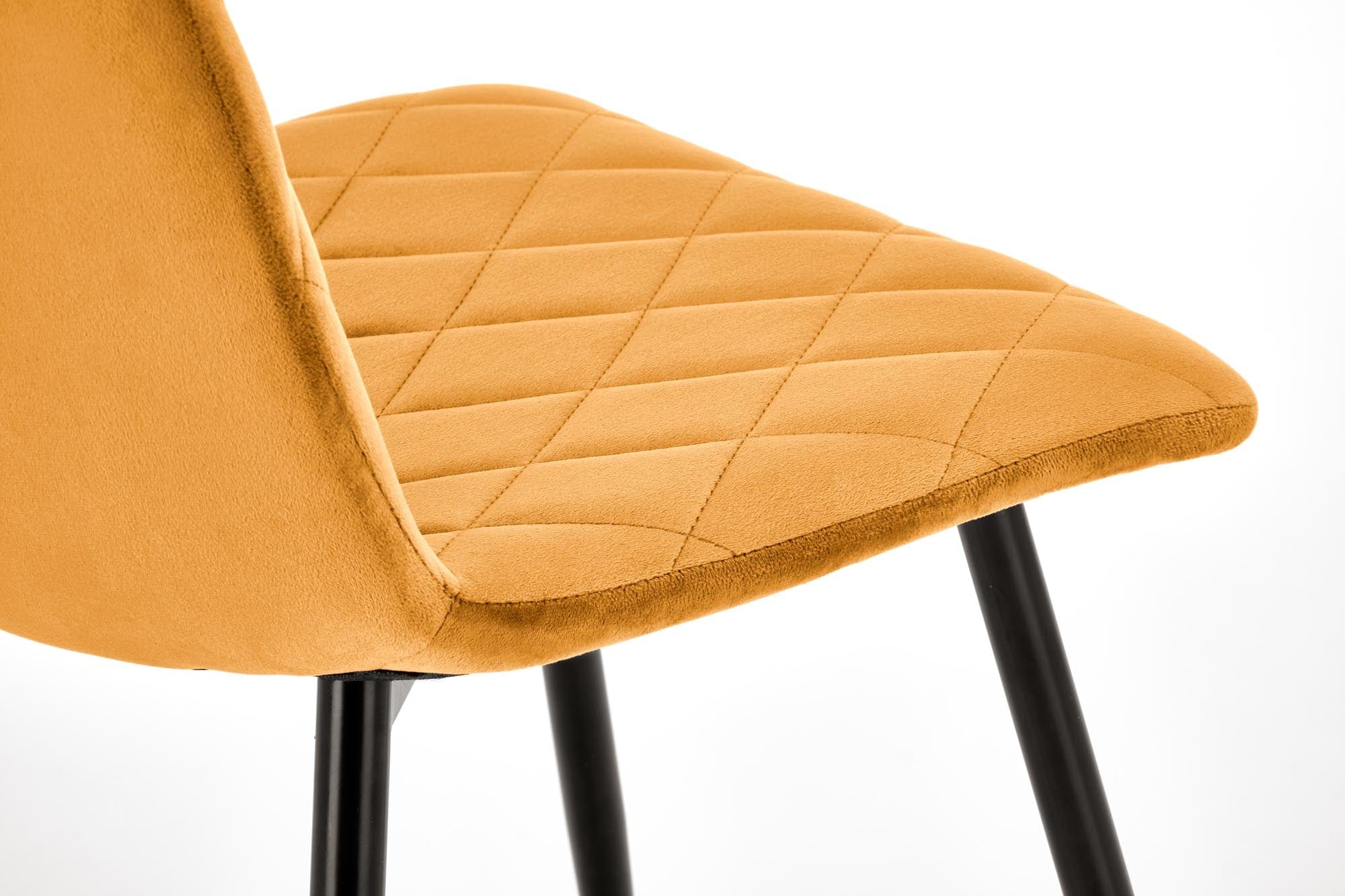 Sedia da pranzo in velluto K525 Giallo (6)
