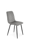 Sedia da pranzo in velluto K525 Grigio