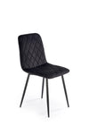 Sedia da pranzo in velluto K525 Nero