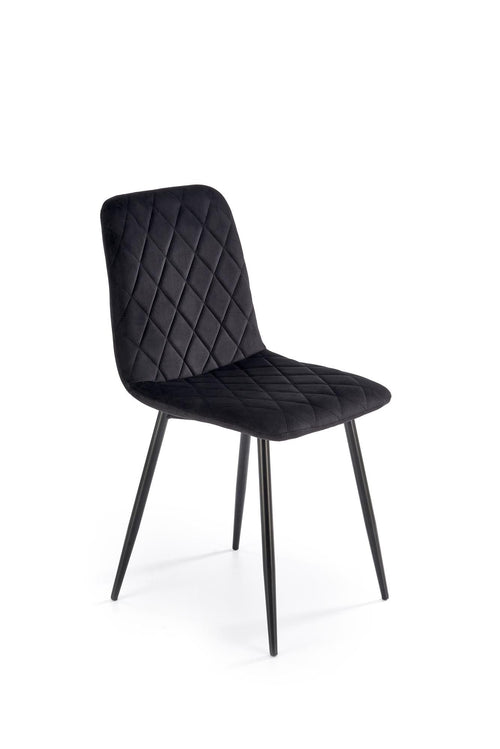 Sedia da pranzo in velluto K525 Nero