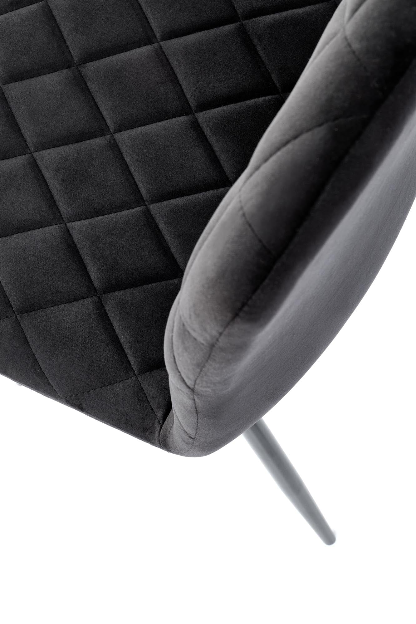 Sedia da pranzo in velluto K525 Nero (4)