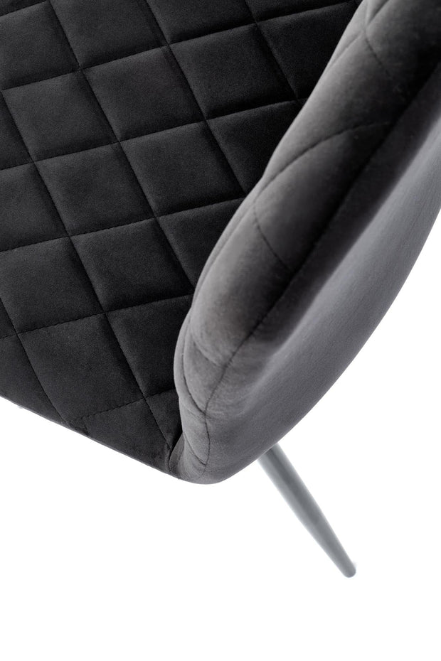 Sedia da pranzo in velluto K525 Nero (4)