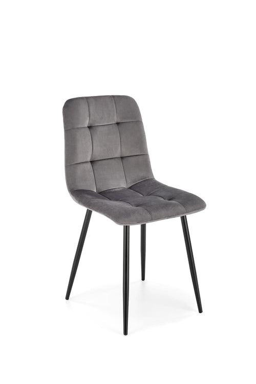 Sedia da pranzo in velluto K526 Grigio