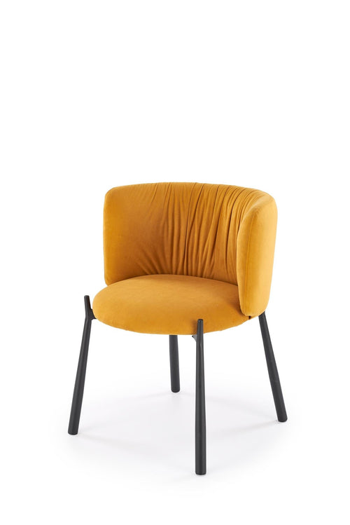 Sedia da pranzo in velluto K531 Giallo