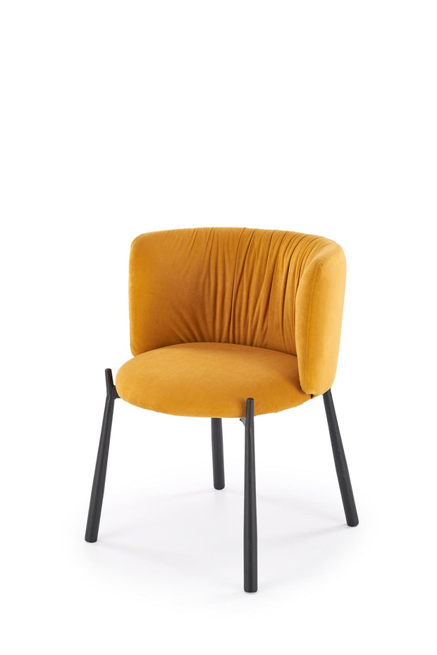 Sedia da pranzo in velluto K531 Giallo