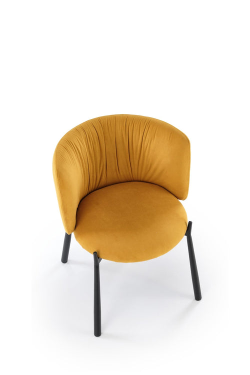 Sedia da pranzo in velluto K531 Giallo (1)
