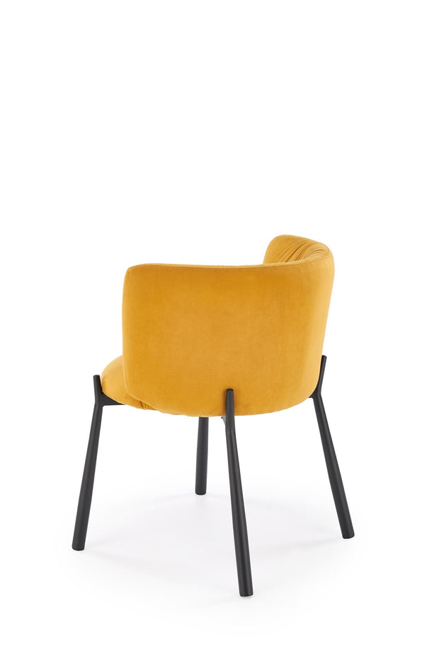 Sedia da pranzo in velluto K531 Giallo (5)