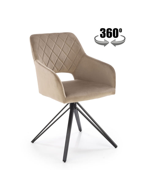 Sedia da pranzo in velluto K535 Beige