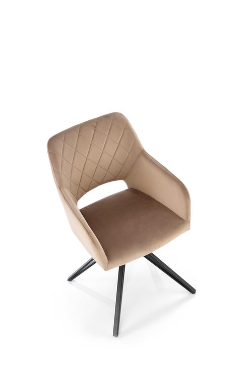 Sedia da pranzo in velluto K535 Beige (1)