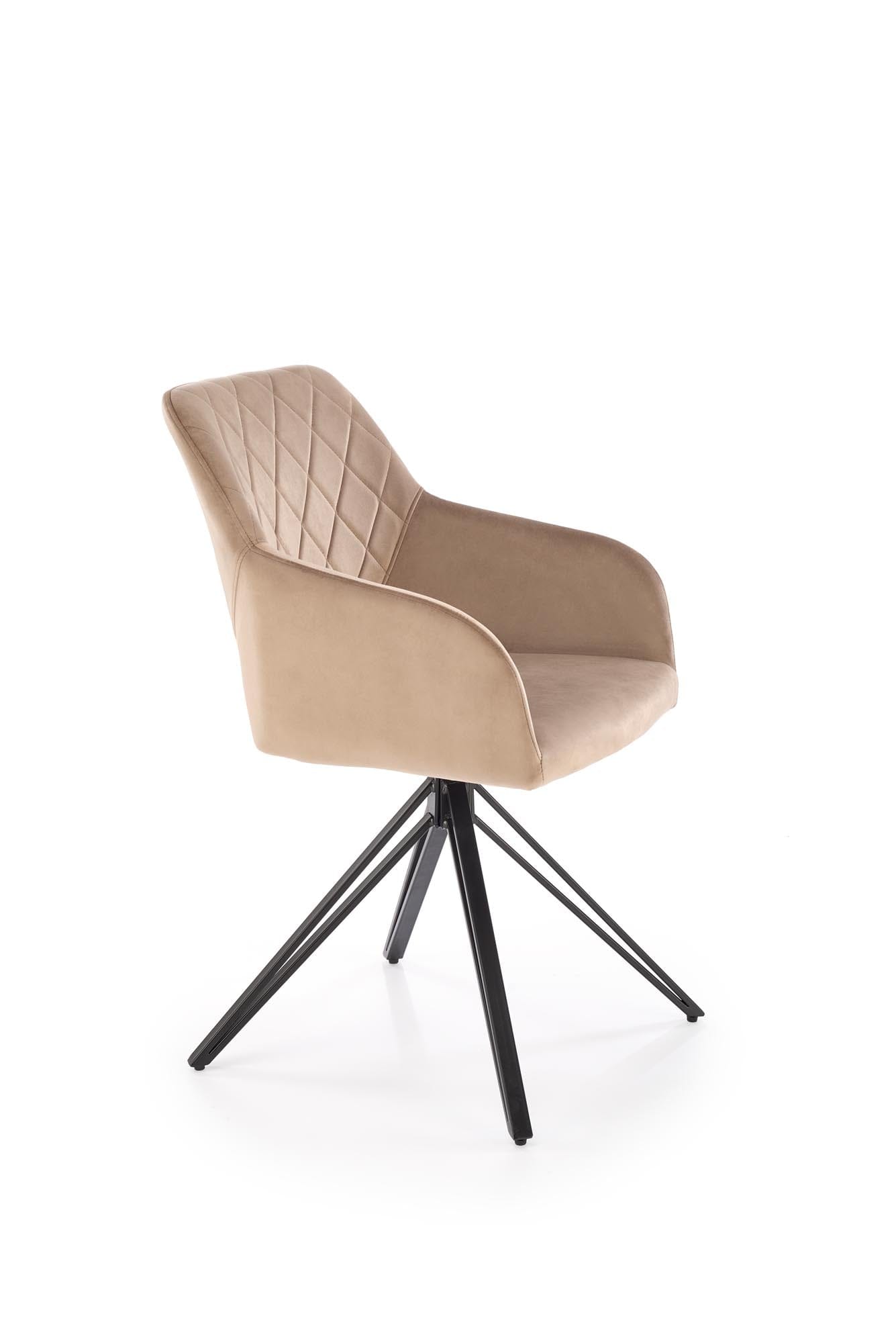 Sedia da pranzo in velluto K535 Beige (4)