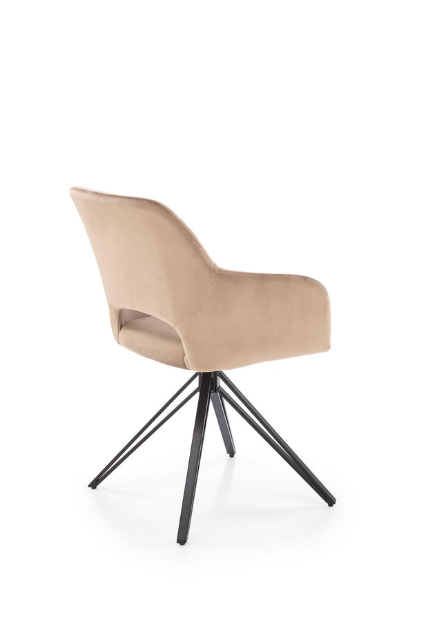 Sedia da pranzo in velluto K535 Beige (5)