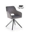 Sedia da pranzo in velluto K535 Grigio
