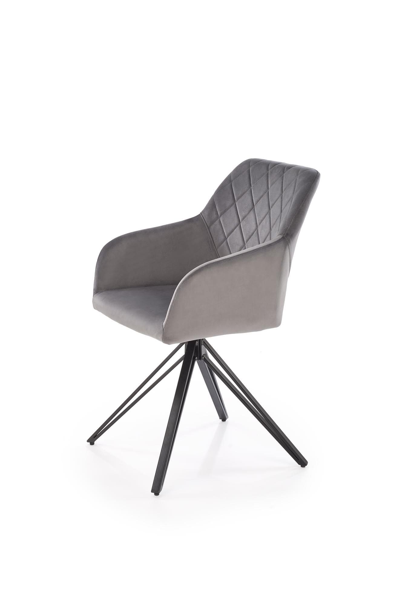 Sedia da pranzo in velluto K535 Grigio (4)
