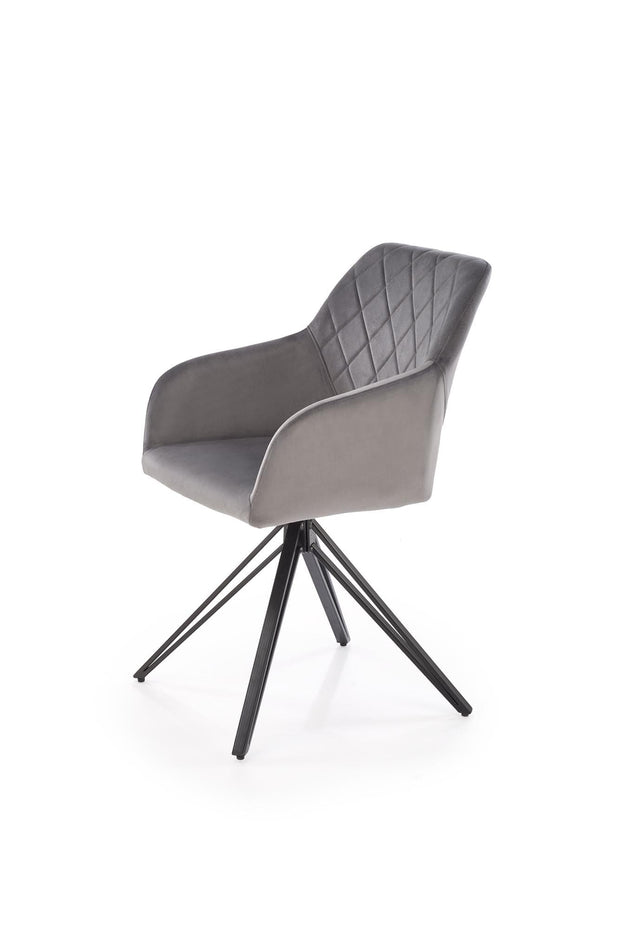 Sedia da pranzo in velluto K535 Grigio (4)