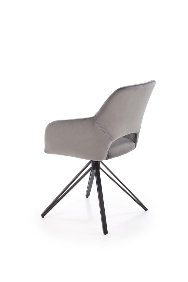 Sedia da pranzo in velluto K535 Grigio (5)