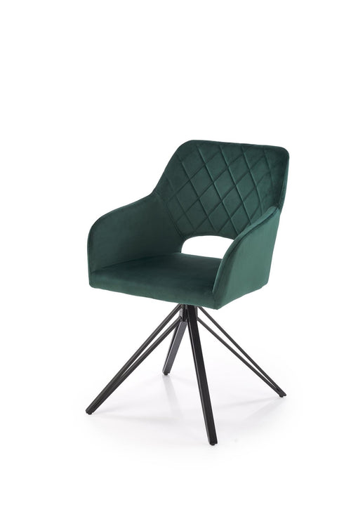 Sedia da pranzo in velluto K535 Verde