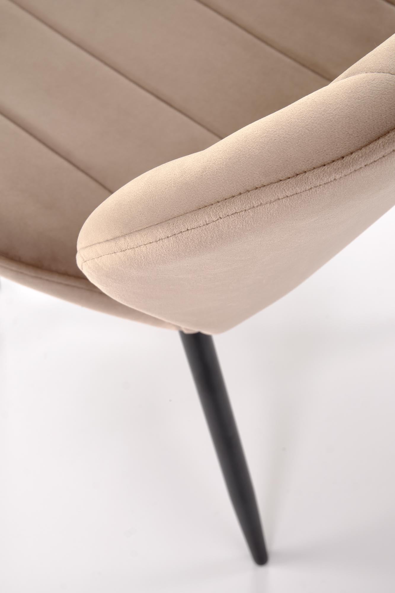 Sedia da pranzo in velluto K538 Beige (5)
