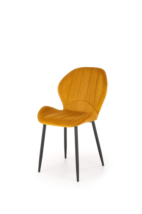 Sedia da pranzo in velluto K538 Giallo