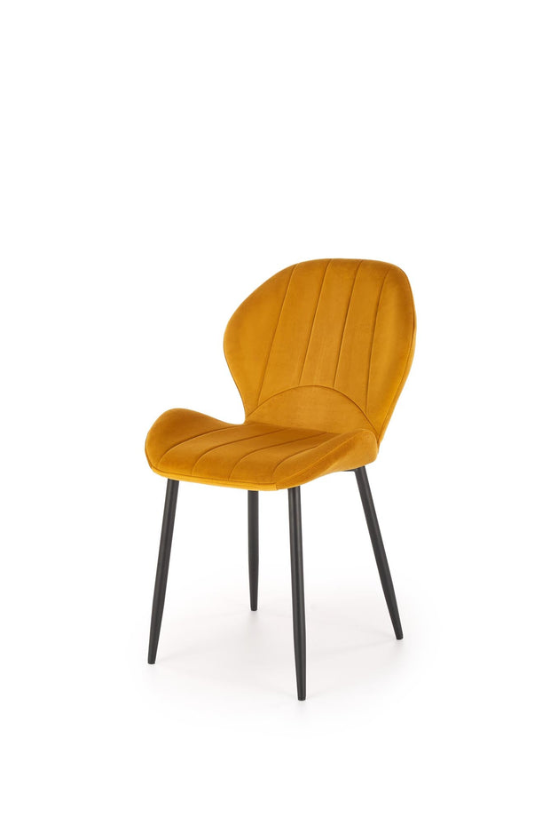 Sedia da pranzo in velluto K538 Giallo