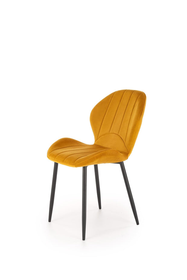 Sedia da pranzo in velluto K538 Giallo (3)