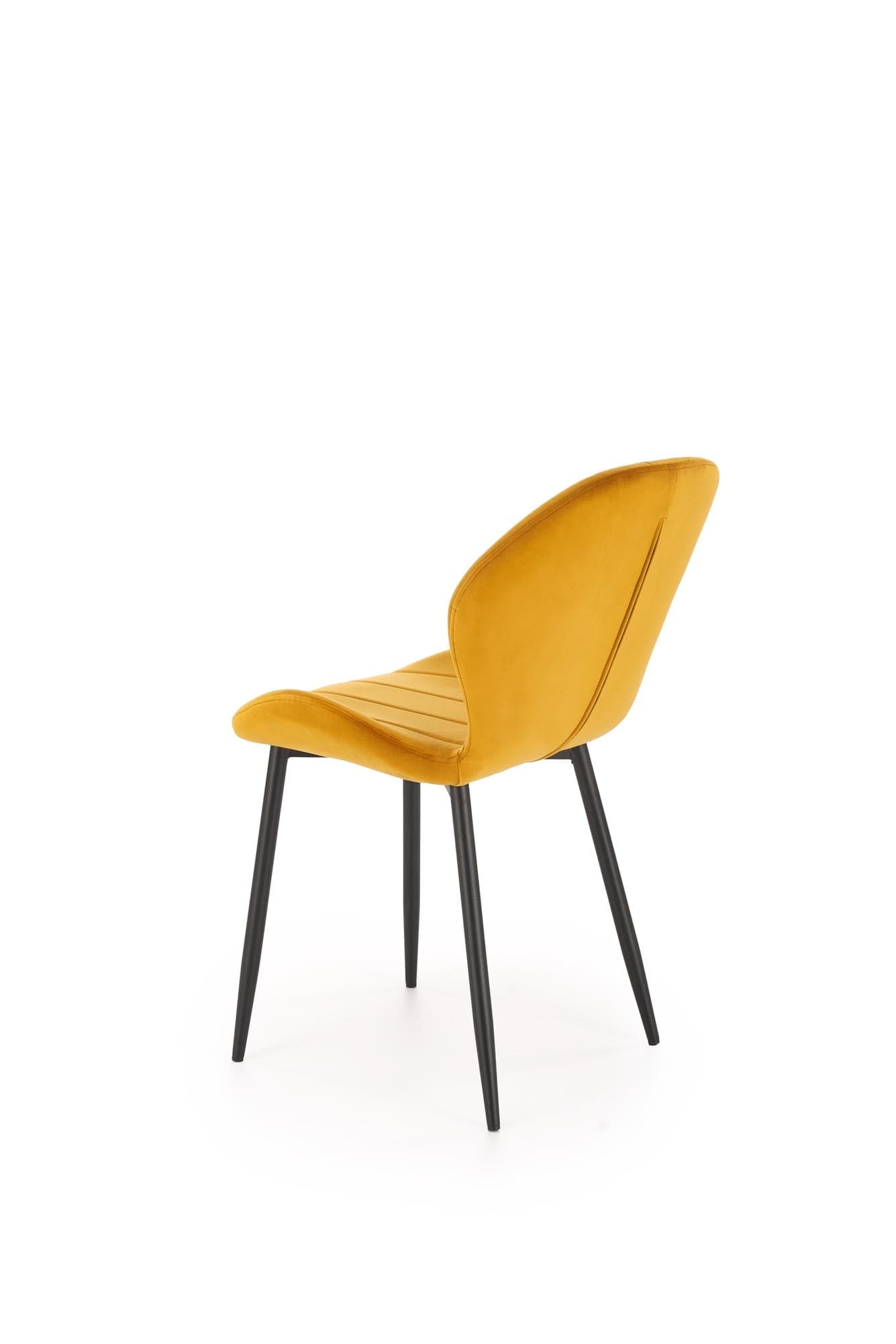 Sedia da pranzo in velluto K538 Giallo (4)