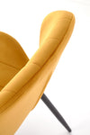 Sedia da pranzo in velluto K538 Giallo (5)