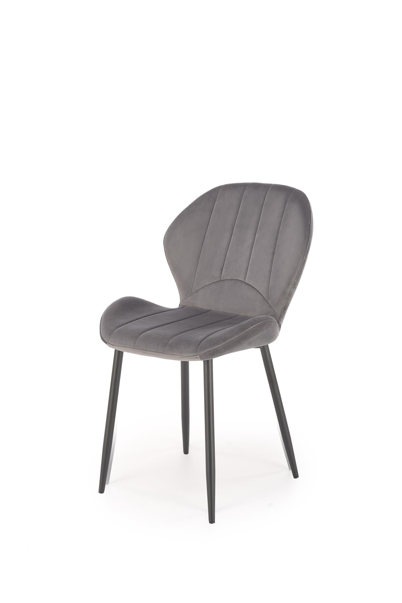 Sedia da pranzo in velluto K538 Grigio