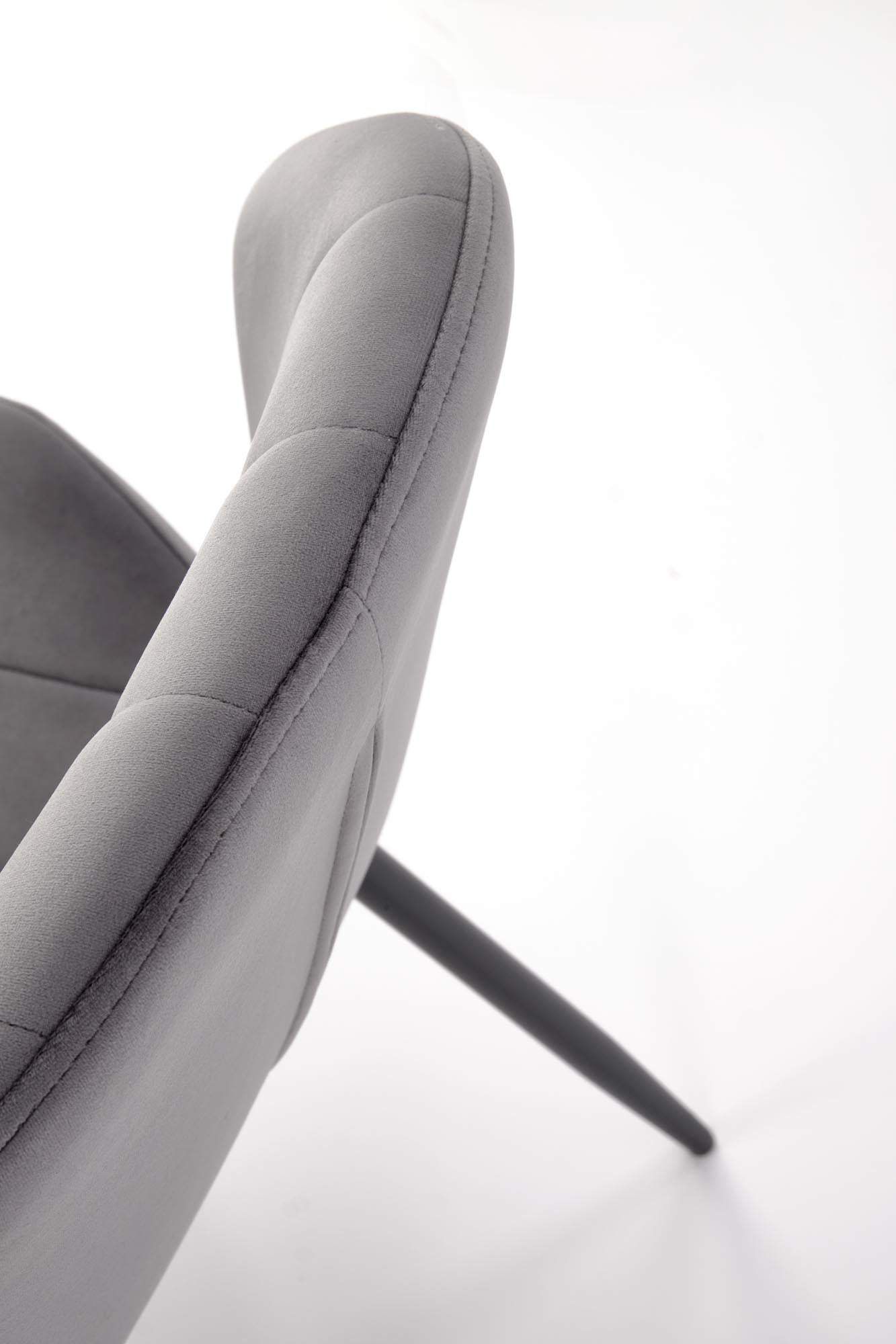 Sedia da pranzo in velluto K538 Grigio (7)