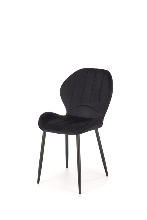 Sedia da pranzo in velluto K538 Nero