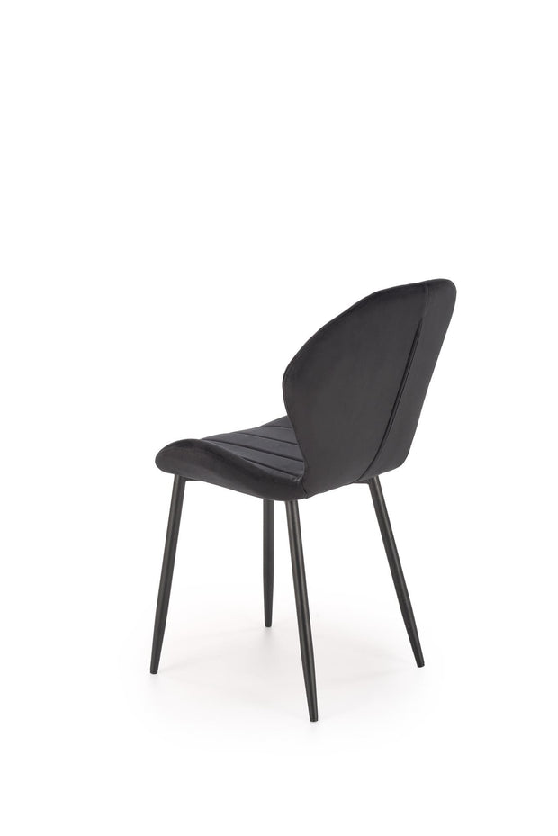 Sedia da pranzo in velluto K538 Nero (4)