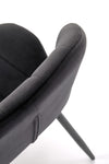Halmar Sedia da pranzo in velluto K538 Nero