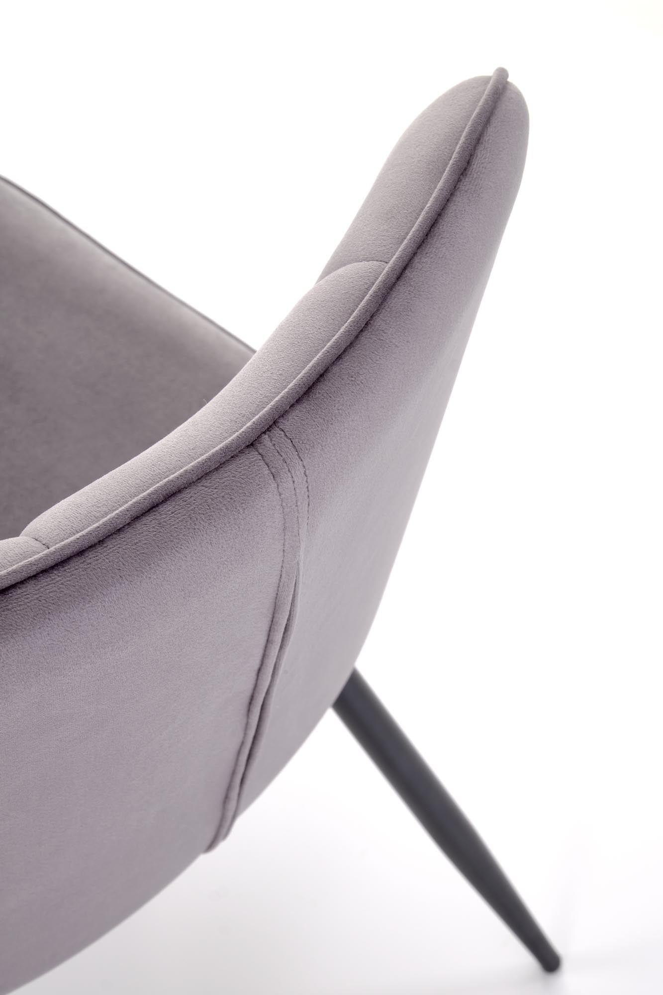 Sedia da pranzo in velluto K539 Grigio (7)