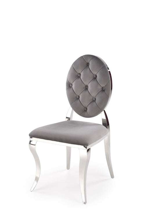 Sedia da pranzo in velluto K555 Grigio