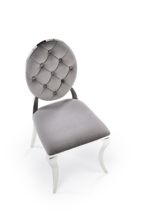 Sedia da pranzo in velluto K555 Grigio (1)