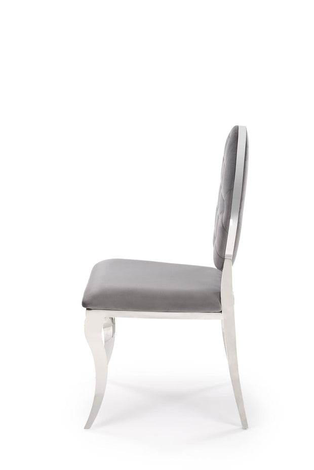 Sedia da pranzo in velluto K555 Grigio (3)