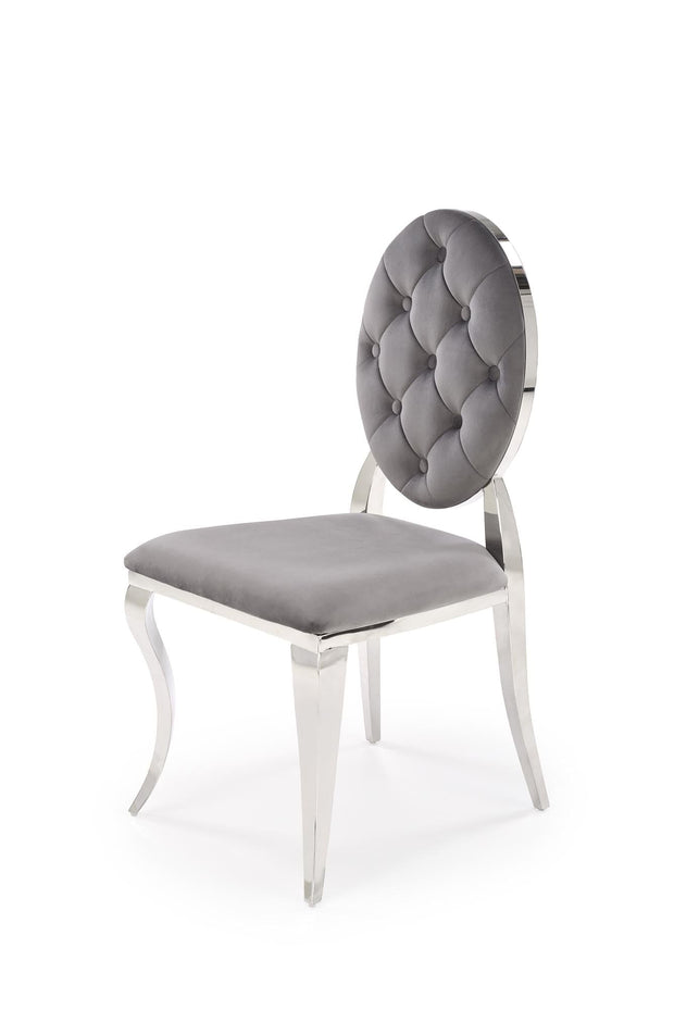Sedia da pranzo in velluto K555 Grigio (4)