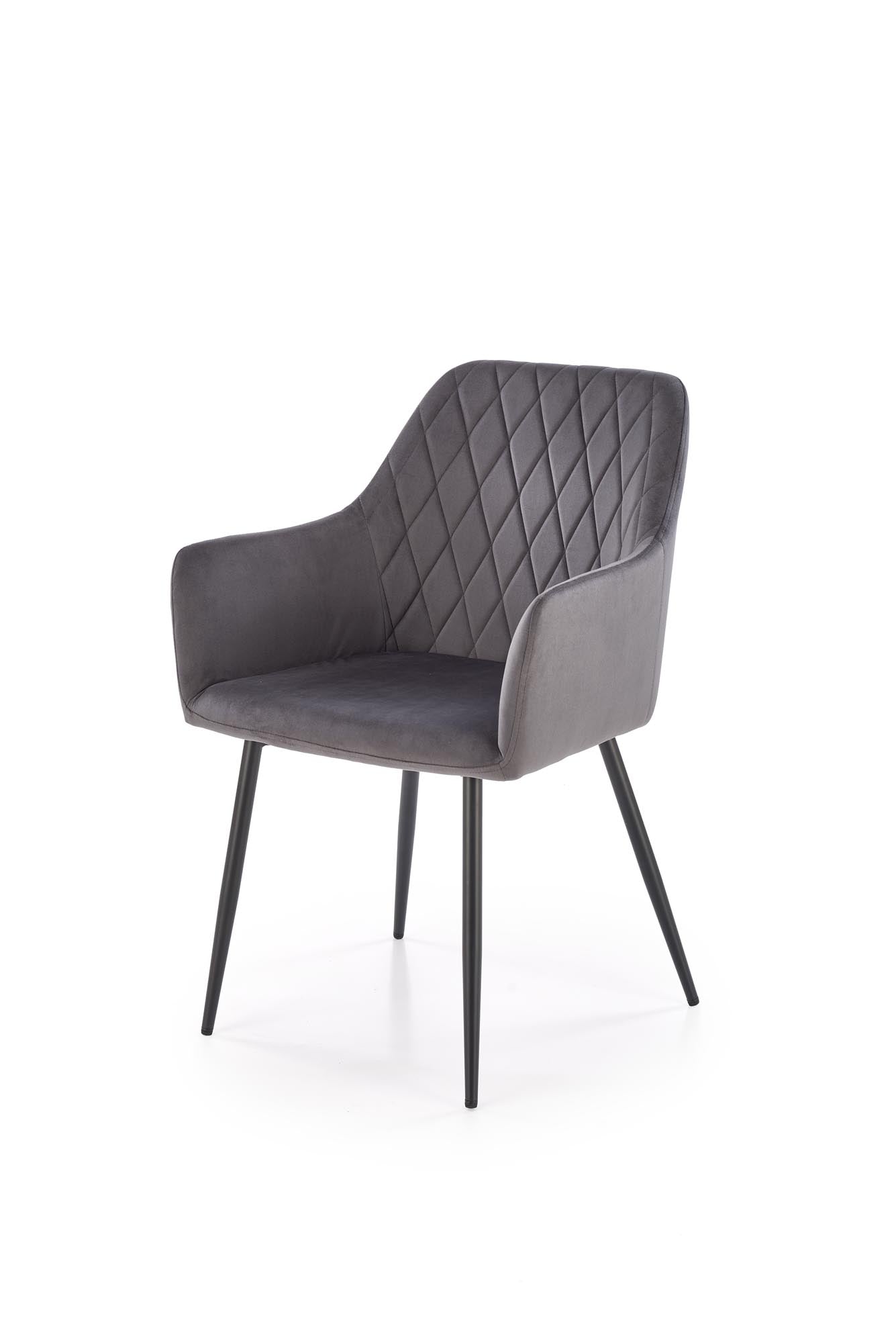 Sedia da pranzo in velluto K558 Grigio