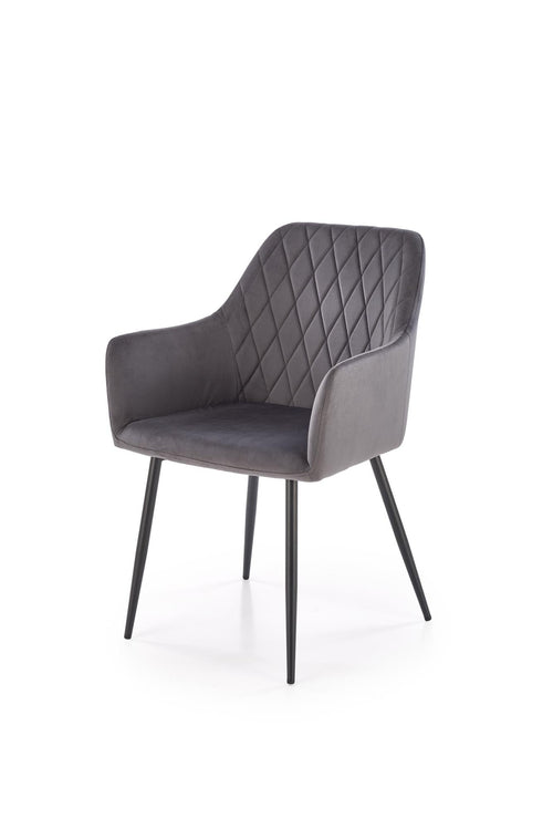 Sedia da pranzo in velluto K558 Grigio