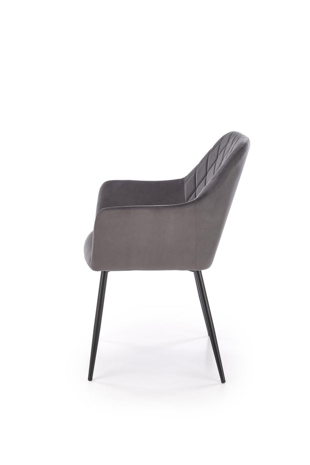 Sedia da pranzo in velluto K558 Grigio (2)