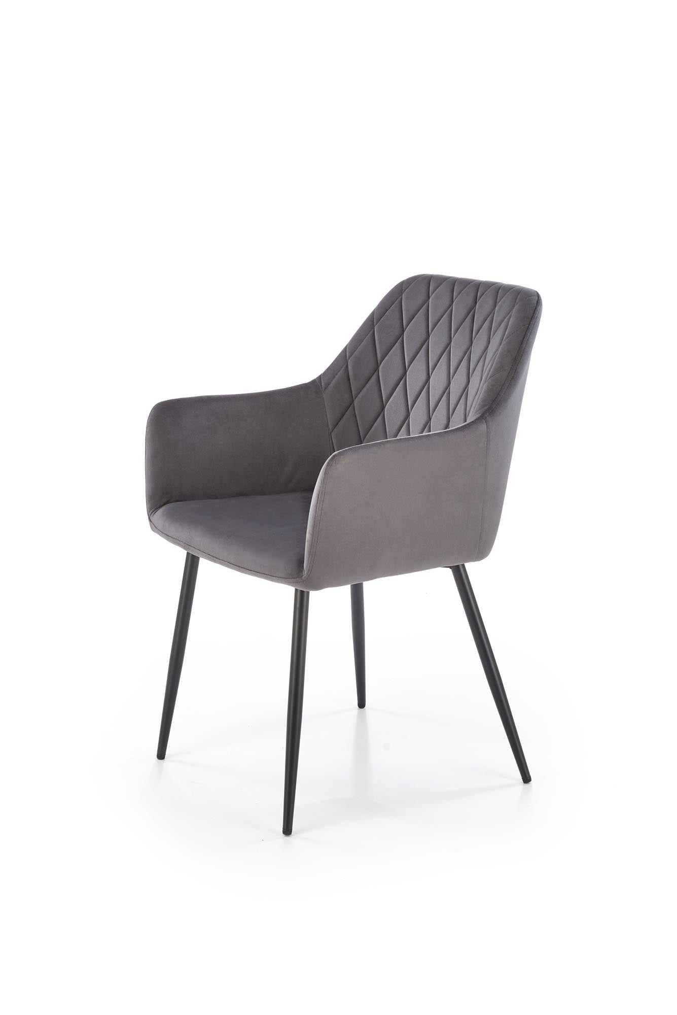 Sedia da pranzo in velluto K558 Grigio (3)