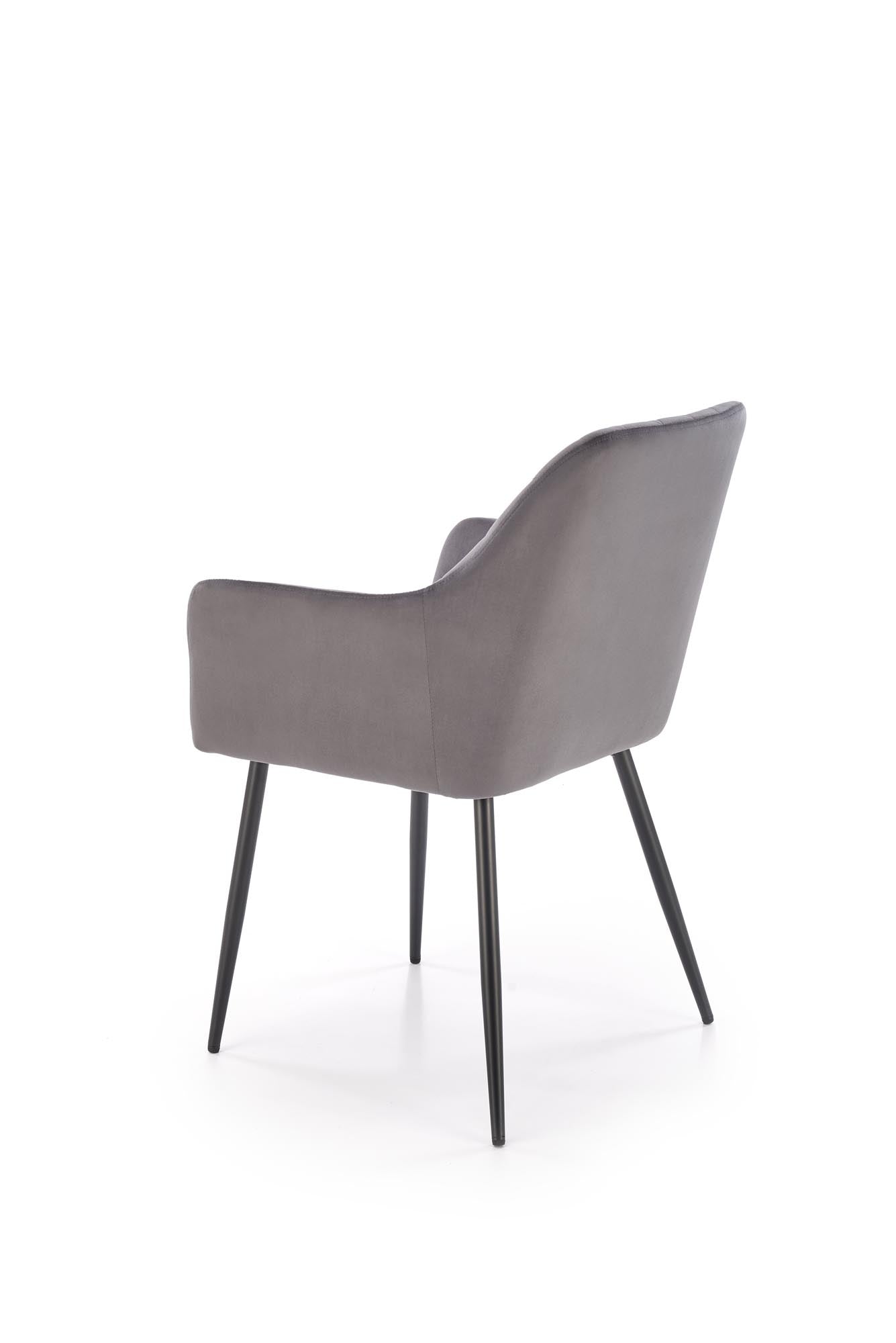 Sedia da pranzo in velluto K558 Grigio (4)