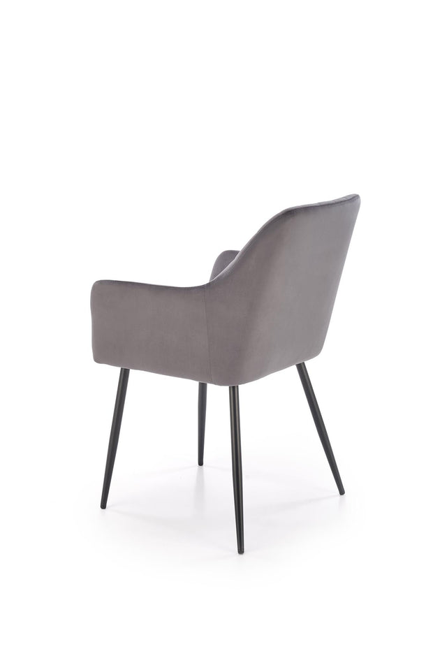 Sedia da pranzo in velluto K558 Grigio (4)