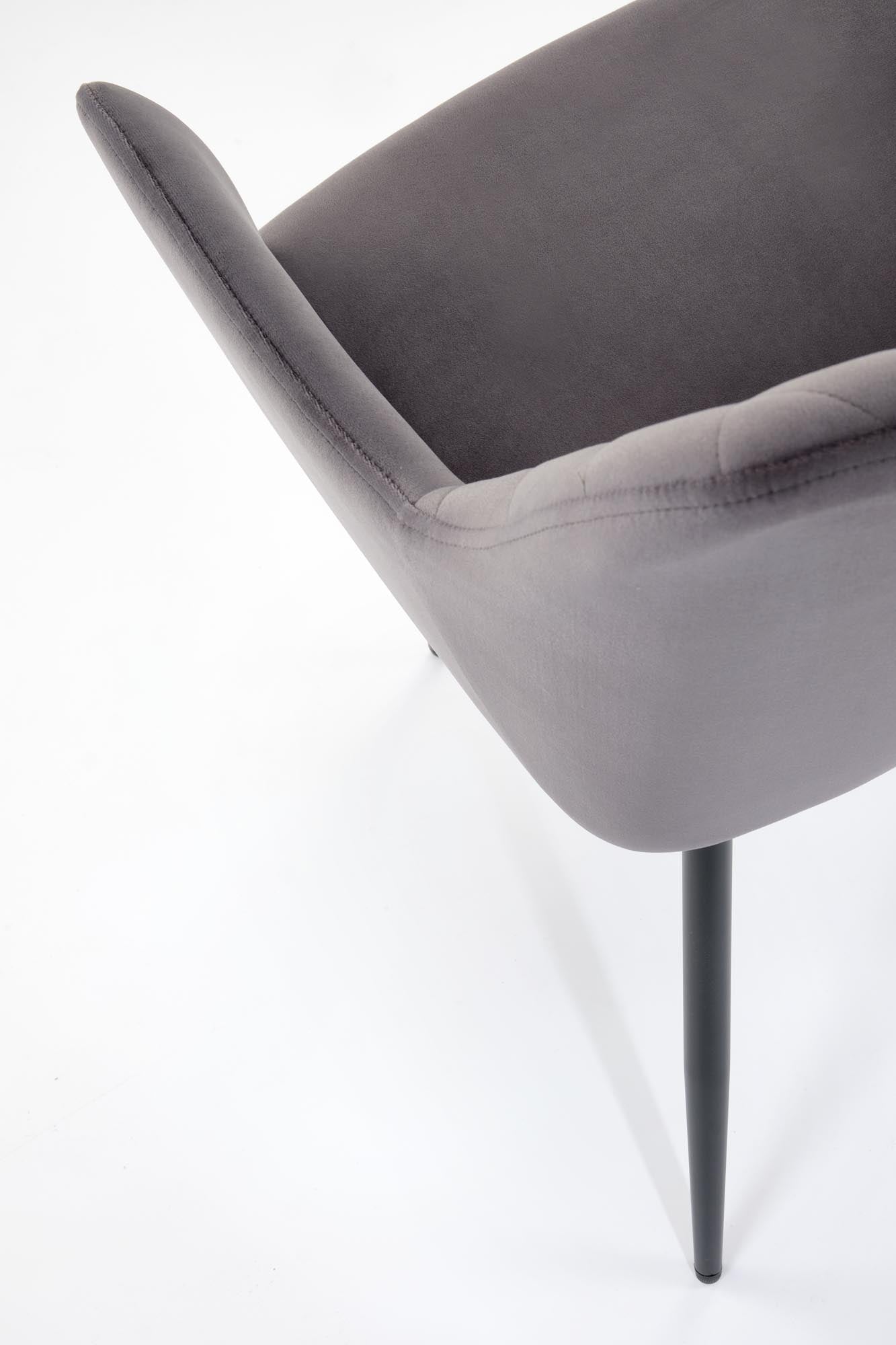 Sedia da pranzo in velluto K558 Grigio (6)