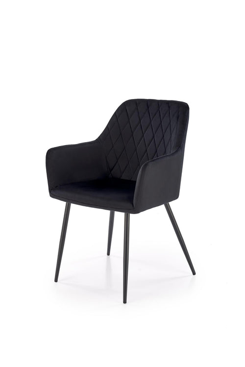 Sedia da pranzo in velluto K558 Nero