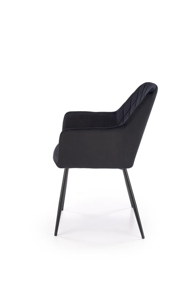 Sedia da pranzo in velluto K558 Nero (2)