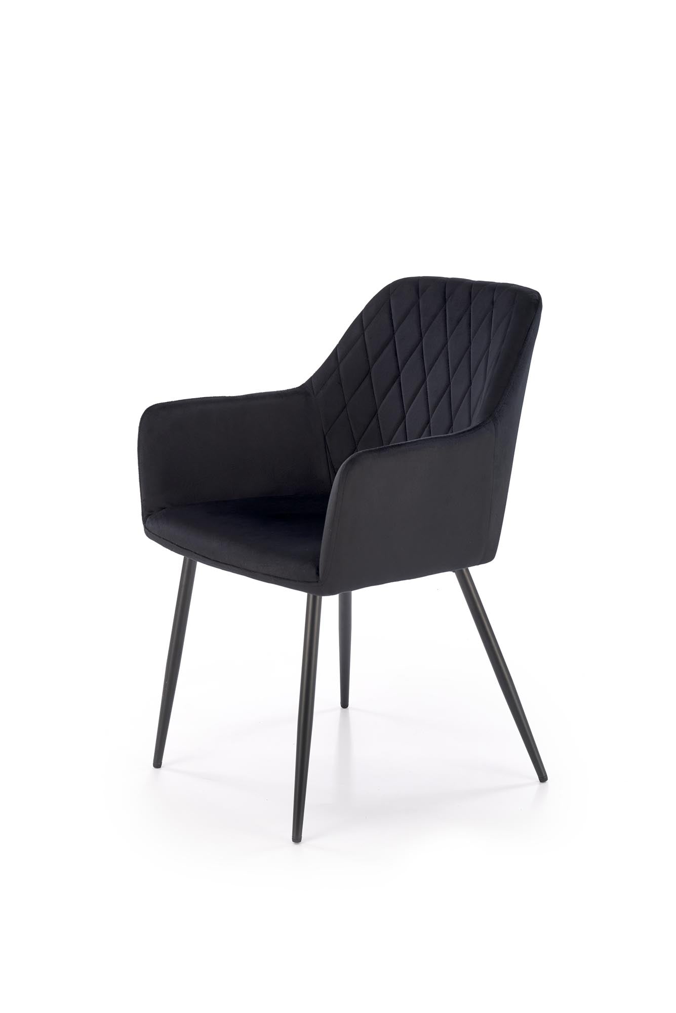 Sedia da pranzo in velluto K558 Nero (3)